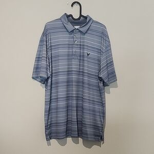 Callaway Light Blue Striped Men's Golf Polo